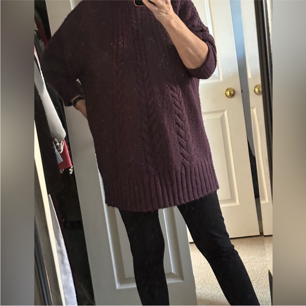 Nordstrom Caslon long cozy Plum Sweater